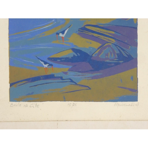 77 - An unframed limited edition lithograph print Baile na Gille signed & titled by the Artist, measuring... 