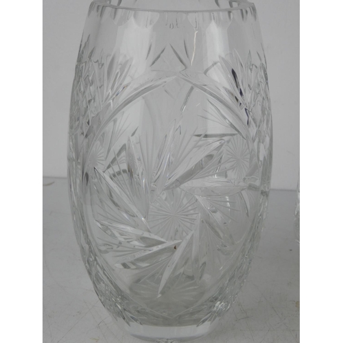 8 - A crystal vase and another.