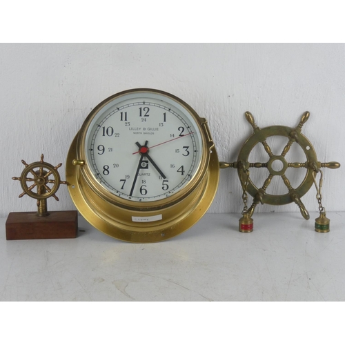 86 - A Lilley & Gillie maritime clock and more.