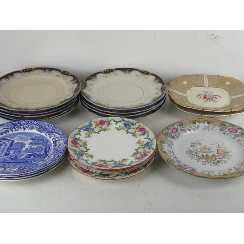 94 - A mixed lot of Victorian and other plates.