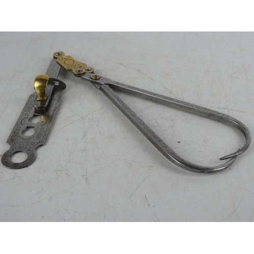 112 - A stunning decorative set of antique adjustable meat hanging hooks.