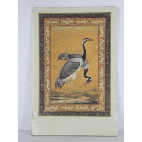 125 - An unframed print, 'Two Cranes', dated about 1800, considered to be a copy after a similar painting ... 