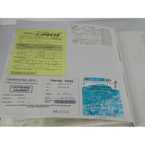 151 - An album containing large assortment of travel tickets.