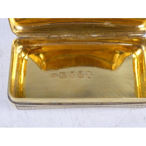 161 - A stunning antique/ Georgian gilt silver snuff box, with decorative case, engraved to interior, 'To ... 