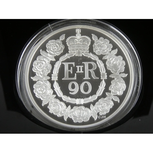 178 - A 5oz Silver coin £10 coin, produced by the Royal Mint to celebrate Queen Elizabeth's 90th Birthday,... 