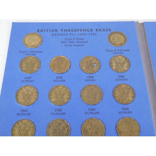 188 - 2 Whitman Great Britain folders, 'Threepence - Brass', with contents.