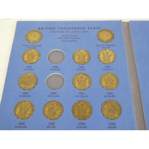 188 - 2 Whitman Great Britain folders, 'Threepence - Brass', with contents.