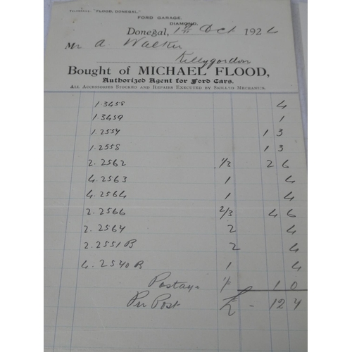 198 - A collection of vintage banknotes & invoices, to include a vintage Thwaites Dublin Mineral Water pie... 