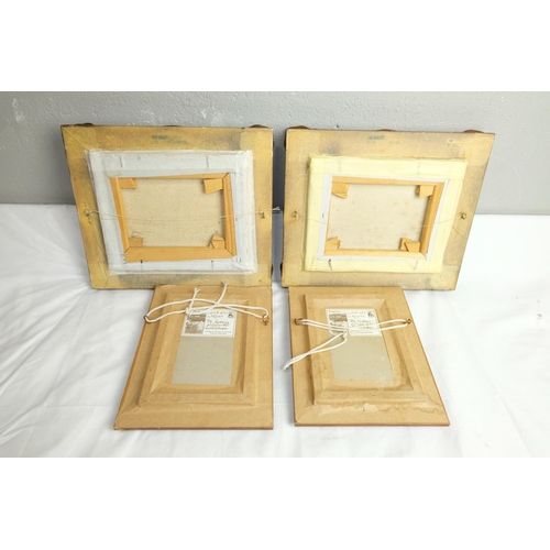 411 - A pair of framed continental oil paintings and another pair.