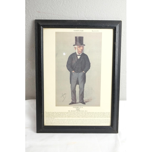 445 - A vintage Vanity Fair print ' Statesmen No 84 - Beer', measuring 35cm x 48cm.