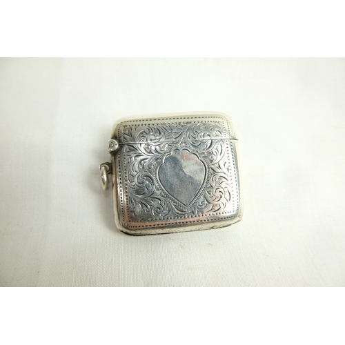 469 - An antique Sterling Silver vesta case, maker Arthur Cook, Birmingham 1900.