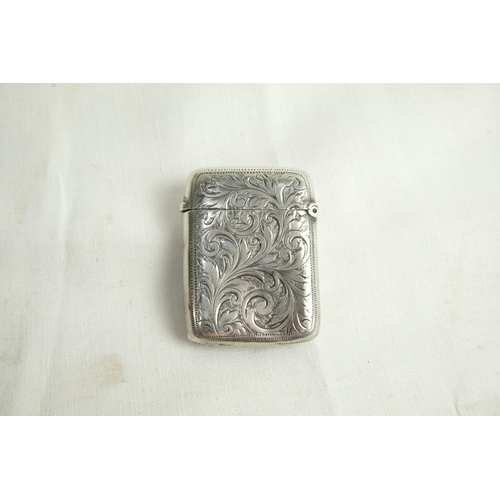 470 - An antique Sterling Silver vesta case, Birmingham 1898.