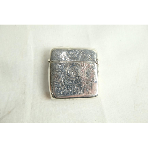 471 - An antique Sterling Silver vesta case, maker Joseph Gloster, Lion Silver Works, Hockley Hill, Birmin... 