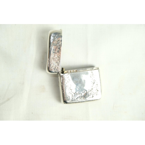 471 - An antique Sterling Silver vesta case, maker Joseph Gloster, Lion Silver Works, Hockley Hill, Birmin... 