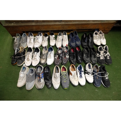 494 - A large lot of men's golfing shoes.