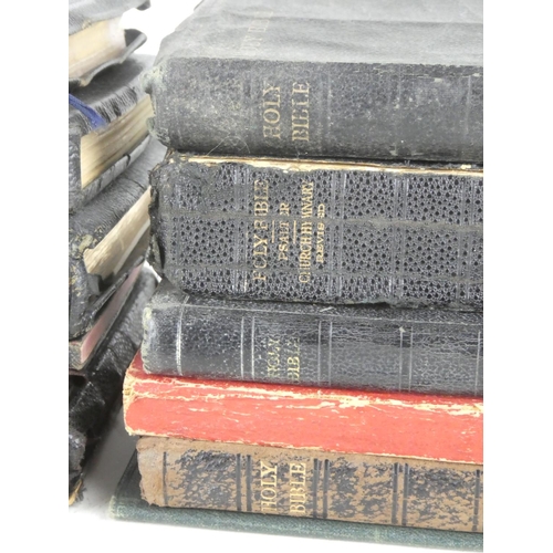 315 - A collection of vintage Bibles.