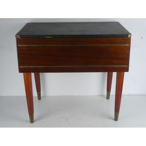 332 - A sewing box/table with contents.