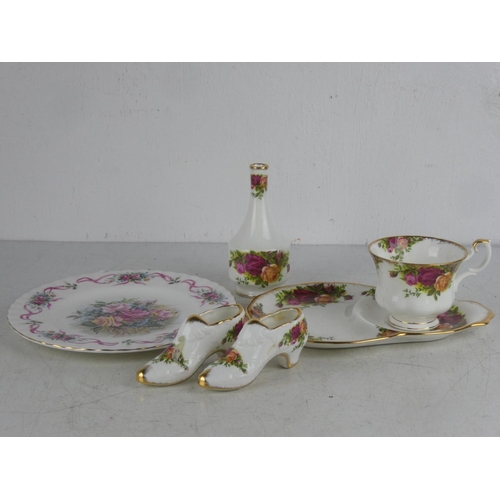 347 - A Royal Albert Old Country Rose tv cup and saucer and more.