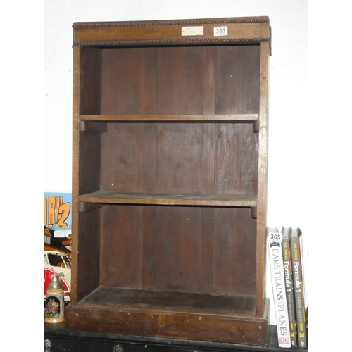 363 - An oak bookcase for restoration, measuring 57cm x 92cm  25cm.