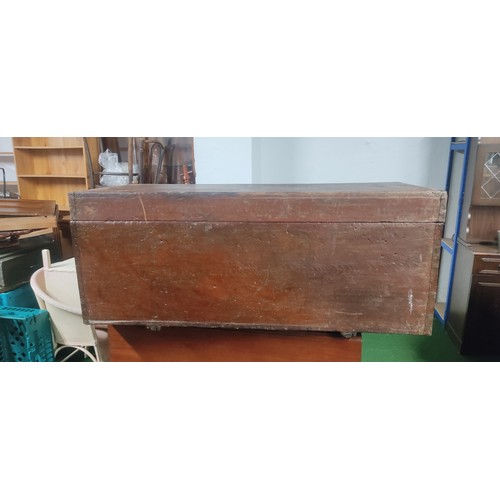 492 - A large antique trunk, measuring 24