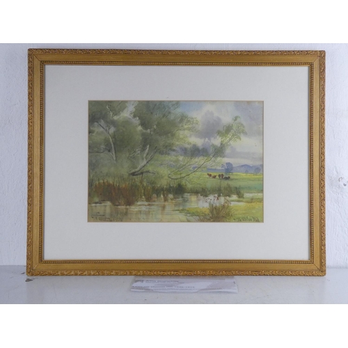 276 - An antique gilt framed watercolour signed by Scottish artist Laidlaw Thomas Hill, measuring 55cm x 4... 