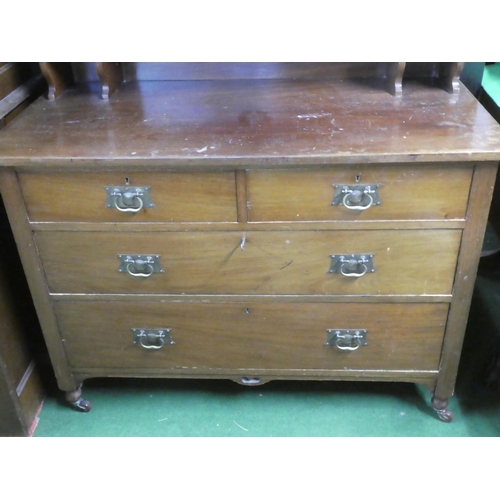 269 - An Art Deco style mahogany and inlaid dressing table and mirror.