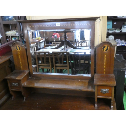 269 - An Art Deco style mahogany and inlaid dressing table and mirror.