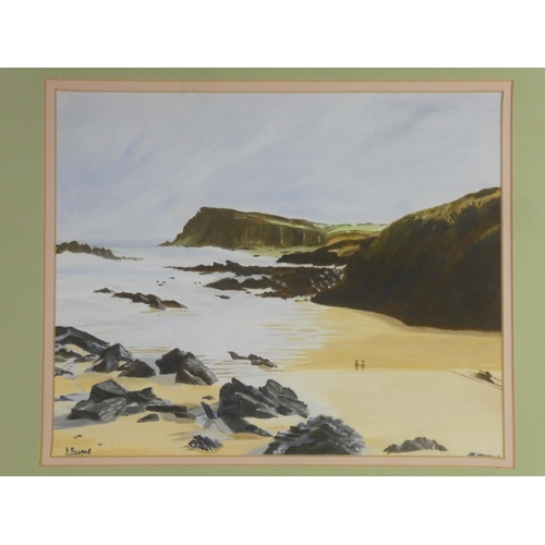 259 - A framed oil painting 'Culdaff Beach' signed I Burns, measuring 47cm x 44cm including frame.