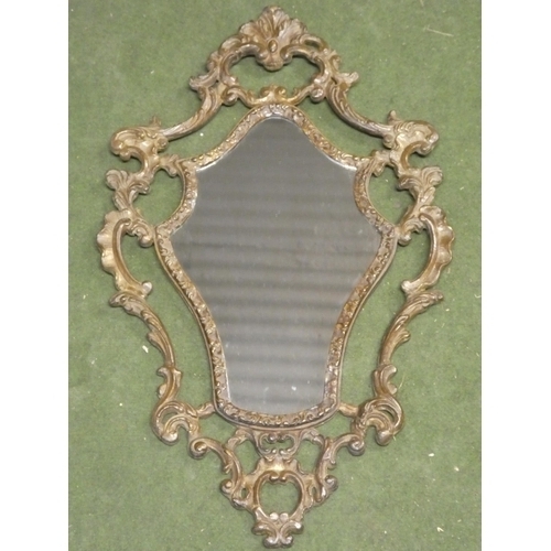 271 - A stunning antique wall mirror with decorative wooden frame, measuring 29