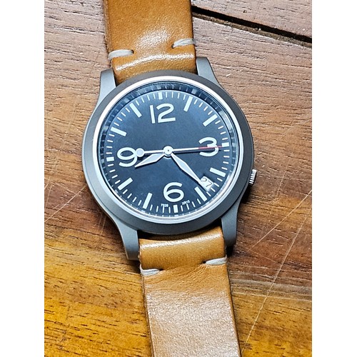 229 - A stunning watch produced by Mathew Humphries, with Automatic Seiko movement of tan leather strap.