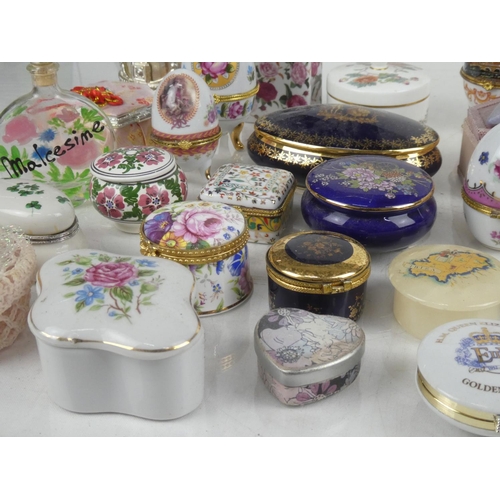 80 - A lot of assorted ceramic trinket egg shaped boxes and more.