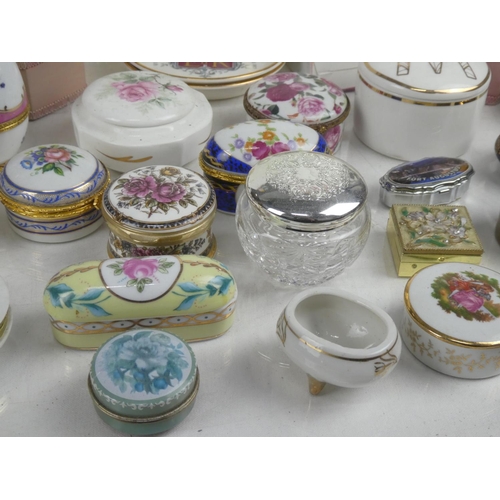 80 - A lot of assorted ceramic trinket egg shaped boxes and more.