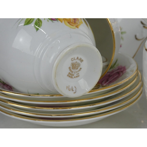 91 - A vintage 'Clare' bone china tea set.