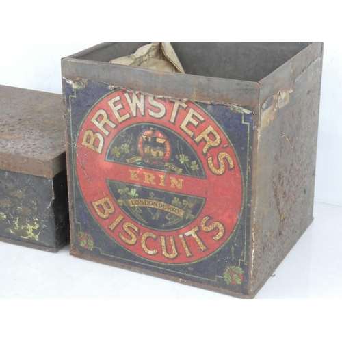 97 - A vintage Brewster's Biscuit tin box and another.