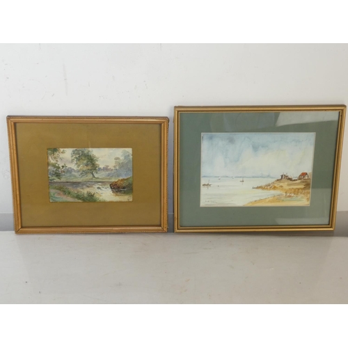 85 - An antique watercolour signed and dated 1907, measuring 34cm x 27cm and another framed watercolour '... 