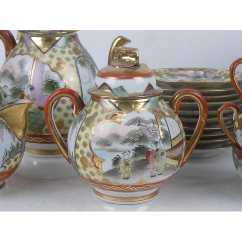 106 - A fine antique Oriental patterned tea set.