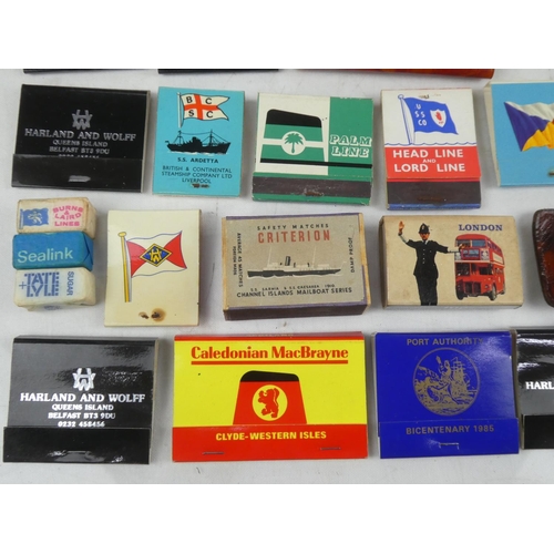 116 - A collection of vintage matchboxes and keyrings to include London, Sealink, British Rail and more.