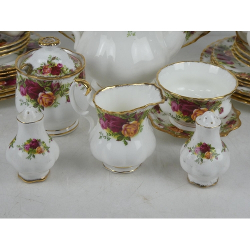 127 - A stunning Royal Albert Old Country Rose coffee set, salt and pepper, side and salad plates and more... 