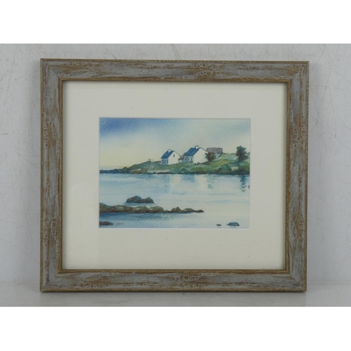 138 - A framed watercolour signed Ruth McR, measuring including frame 31cm x 27cm.