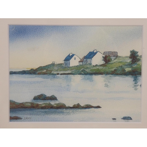 138 - A framed watercolour signed Ruth McR, measuring including frame 31cm x 27cm.