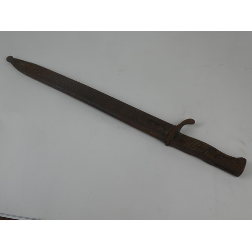 160 - A WW1 era German Saw/ Butcher back bayonet, produced by JH Becker - Solingen, complete with scabbard... 