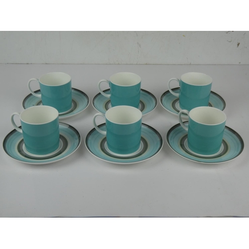 161 - A vintage Susie Cooper 'Gay Stripes - Jade' coffee set.