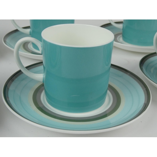 161 - A vintage Susie Cooper 'Gay Stripes - Jade' coffee set.