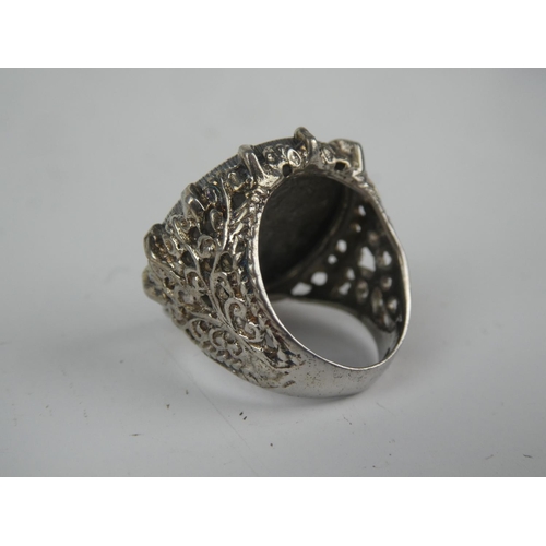 168 - A vintage boxed sterling silver 'Sixpence' ring.