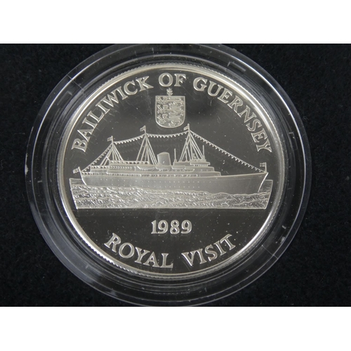 170 - A boxed 1989 Guernsey Royal Visit Silver Proof £2 coin.