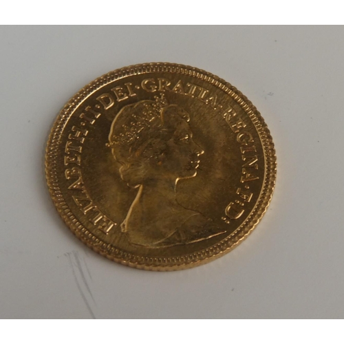 261 - A 1982 Queen Elizabeth half sovereign coin.