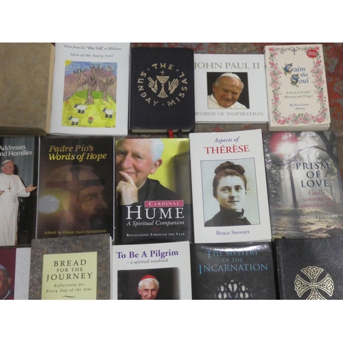 316 - A job lot of religious themed books to include 'To Be a Pilgrim' - Basil Hume, Glen of the Fairy For... 