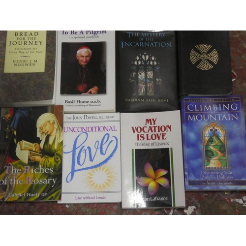 316 - A job lot of religious themed books to include 'To Be a Pilgrim' - Basil Hume, Glen of the Fairy For... 