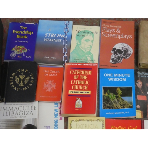 316 - A job lot of religious themed books to include 'To Be a Pilgrim' - Basil Hume, Glen of the Fairy For... 