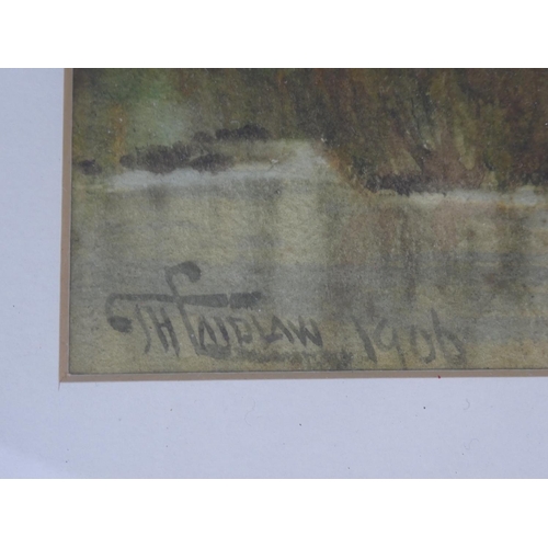 339 - An antique gilt framed watercolour signed by Scottish artist Laidlaw Thomas Hill, measuring 55cm x 4... 